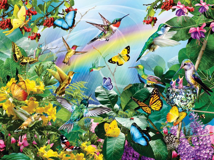 Hummingbird Sancutary - 1000pc Jigsaw Puzzle By Sunsout