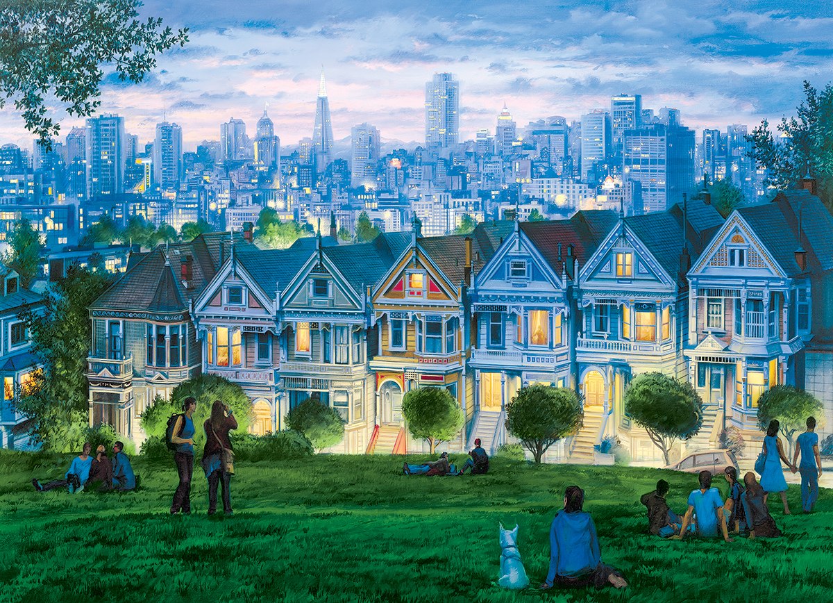 San Francisco The Seven Sisters by Eugene Lushpin - 1000pc Jigsaw Puzzle by Eurographics