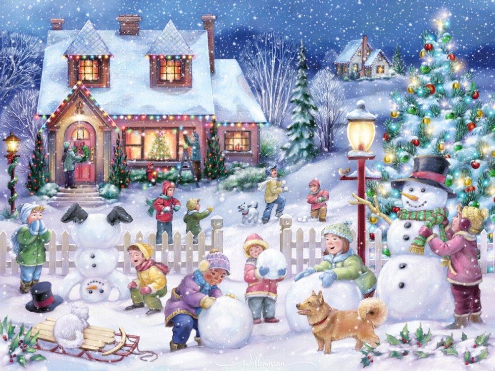 Snowman Celebration - 550pc Jigsaw Puzzle by Vermont Christmas Company