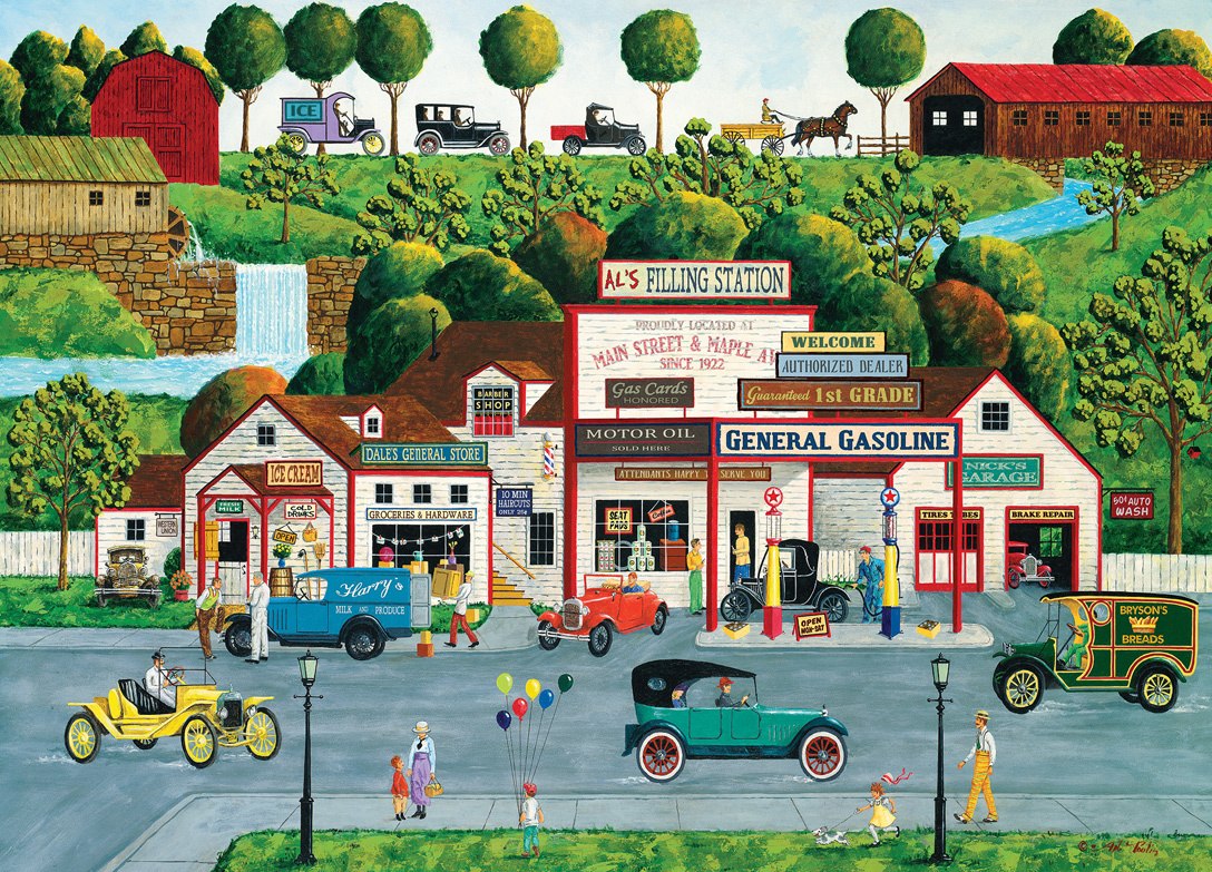 Hometown: The Old Filling Station - 1000pc Jigsaw Puzzle by Masterpieces