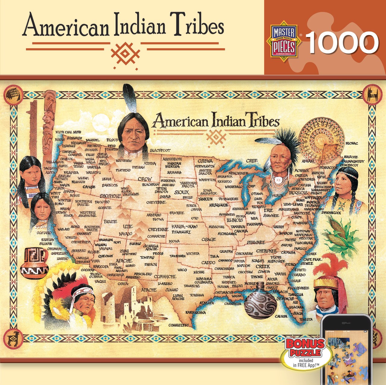 American Indian Tribes - 550pc Jigsaw Puzzle by Masterpieces