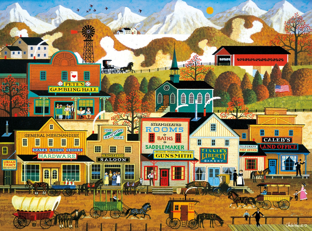 Charles Wysocki: Pete's Gambling Hall - 1000pc Jigsaw Puzzle By Buffalo Games