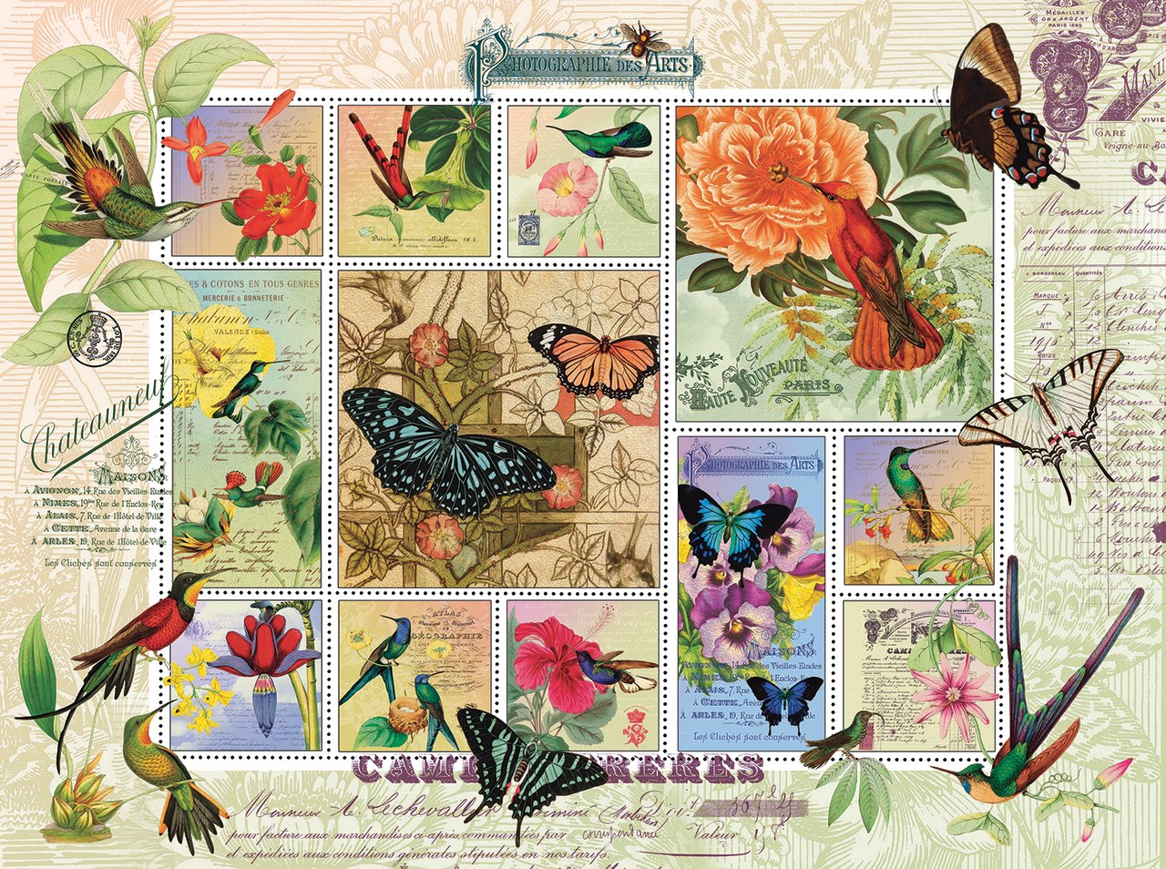 Butterfly and Hummingbird Flight - 1000pc Jigsaw Puzzle by Sunsout  			  					NEW