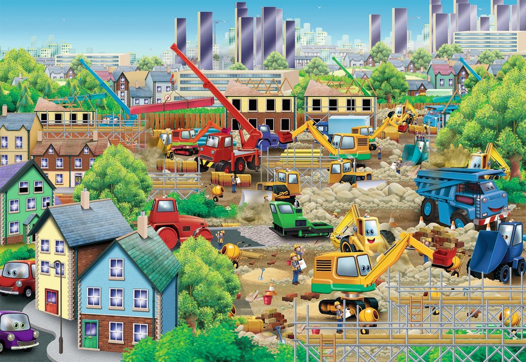 Busy Building - 24pc Super Sized Jigsaw Floor Puzzle by Ravensburger