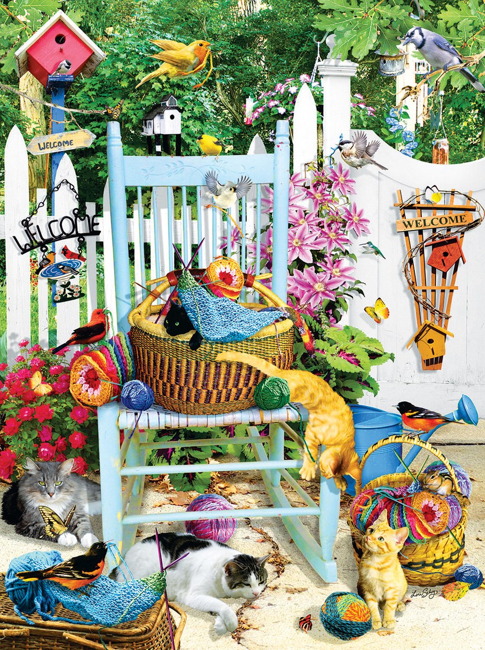 The Knitting Chair - 1000pc Jigsaw Puzzle by Sunsout