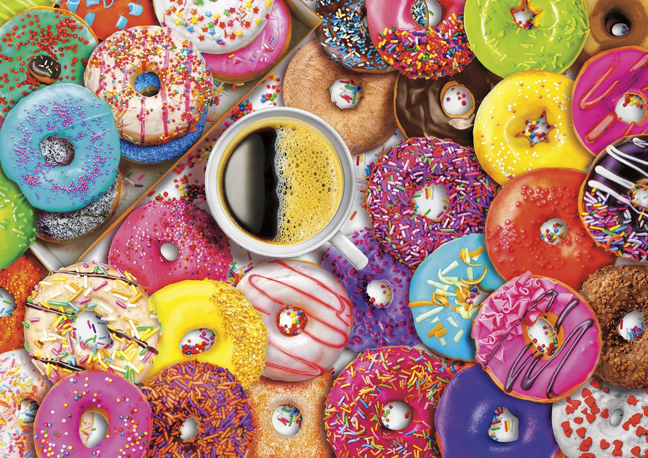 Aimee Stewart: Coffee And Donuts - 300pc Large Format Jigsaw Puzzle By Buffalo Games