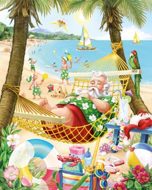 Santa's Vacation - 1000pc Jigsaw Puzzle By Vermont Christmas Company