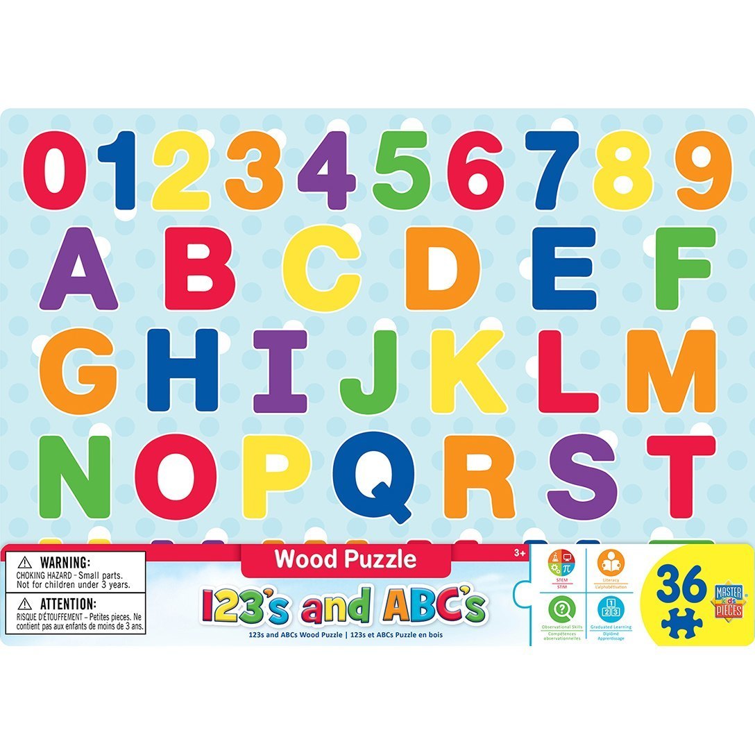 ABC123 - 48pc Educational Wood Jigsaw Puzzle by Masterpieces  			  					NEW - image 1