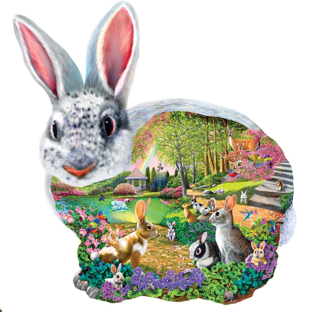 Bunny Hollow - 1000pc Shaped Jigsaw Puzzle by SunsOut