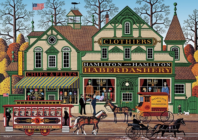 Charles Wysocki: The Haberdashery - 300pc Large Format Jigsaw Puzzle by Buffalo Games  			  					NEW