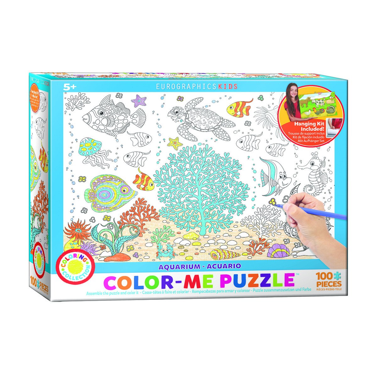 Color Me Puzzle: Aquarium - 100pc Color Yourself Jigsaw Puzzle by Eurographics