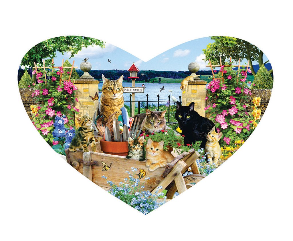 Kitty Heart - 200pc Shaped Jigsaw Puzzle by SunsOut