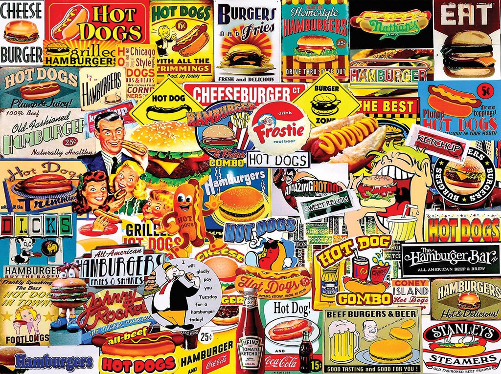 Burgers & Dogs - 1000pc Jigsaw Puzzle By White Mountain