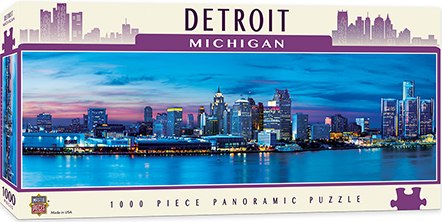 Cityscape: Detroit - 1000pc Panoramic Jigsaw Puzzle By Masterpieces