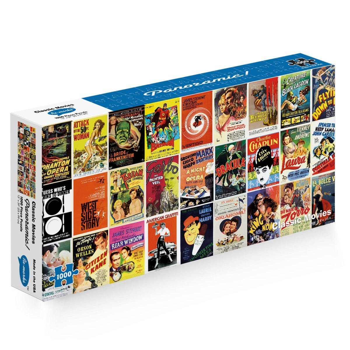 Classic Movies - 1000pc Panoramic Jigsaw Puzzle By Re-marks  			  					NEW - image 1