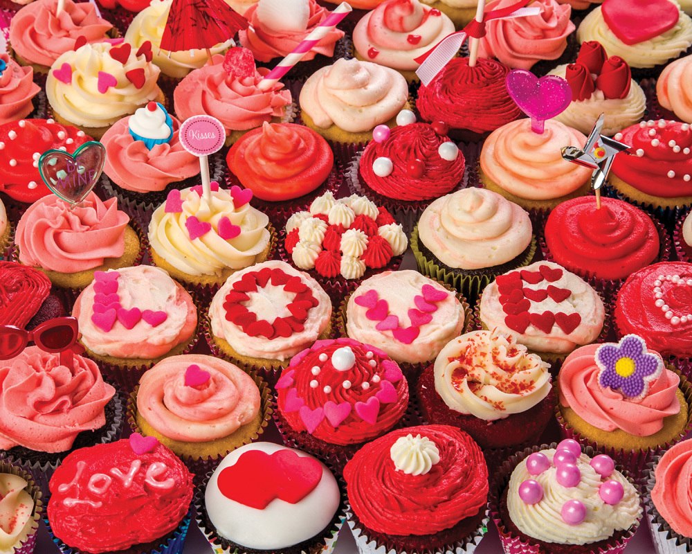 Cupcakes of Love - 1000pc Jigsaw Puzzle by Vermont Christmas Company  			  					NEW