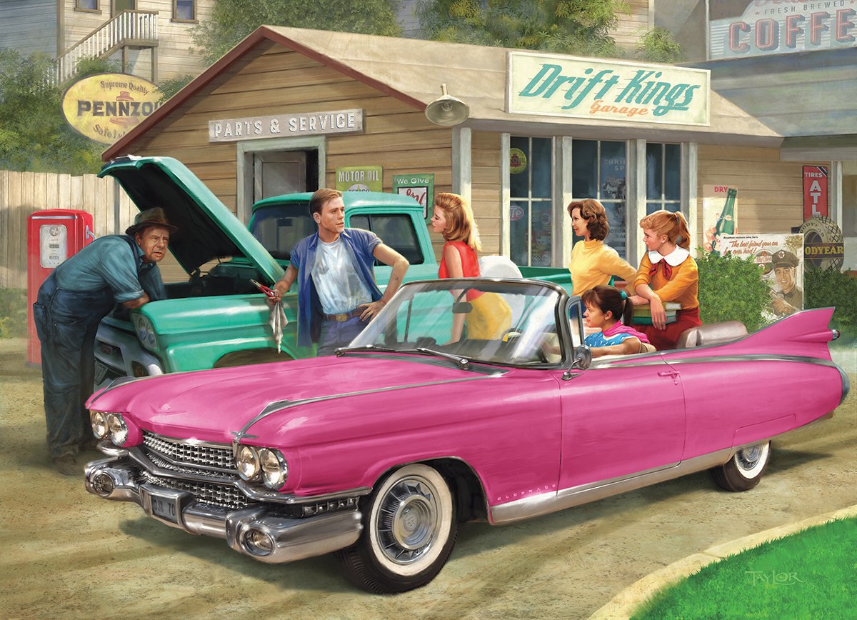 The Pink Caddy by Nestor Taylor - 1000pc Jigsaw Puzzle by Eurographics