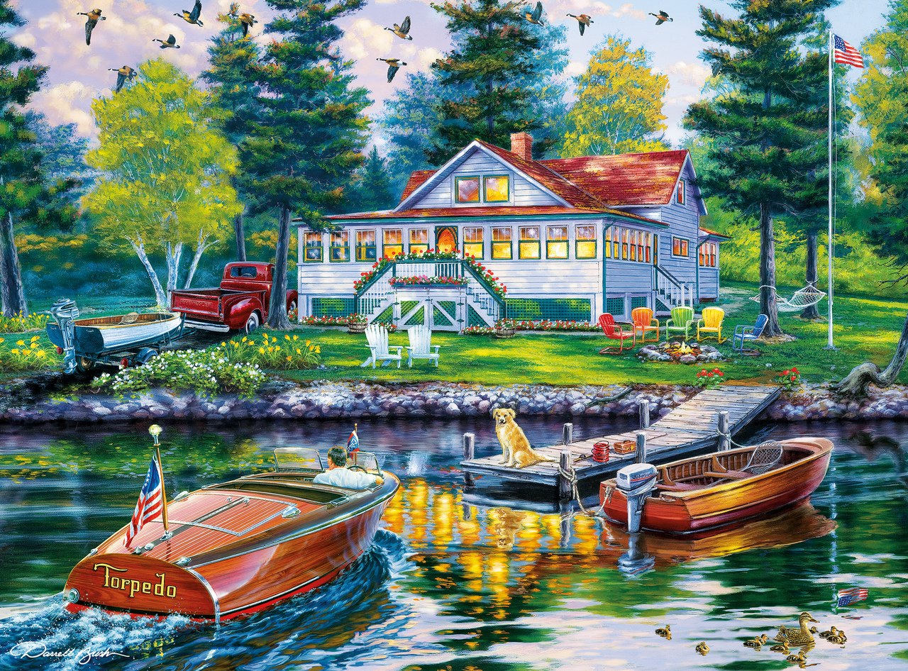 Darrell Bush: Cottage Retreat - 1000pc Jigsaw Puzzle By Buffalo Games