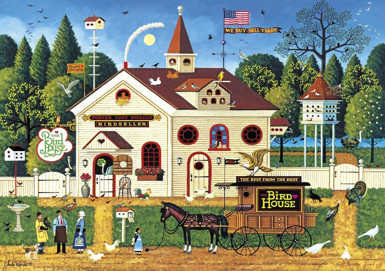 Charles Wysocki: The Bird House - 300pc Large Format Jigsaw Puzzle by Buffalo Games  			  					NEW