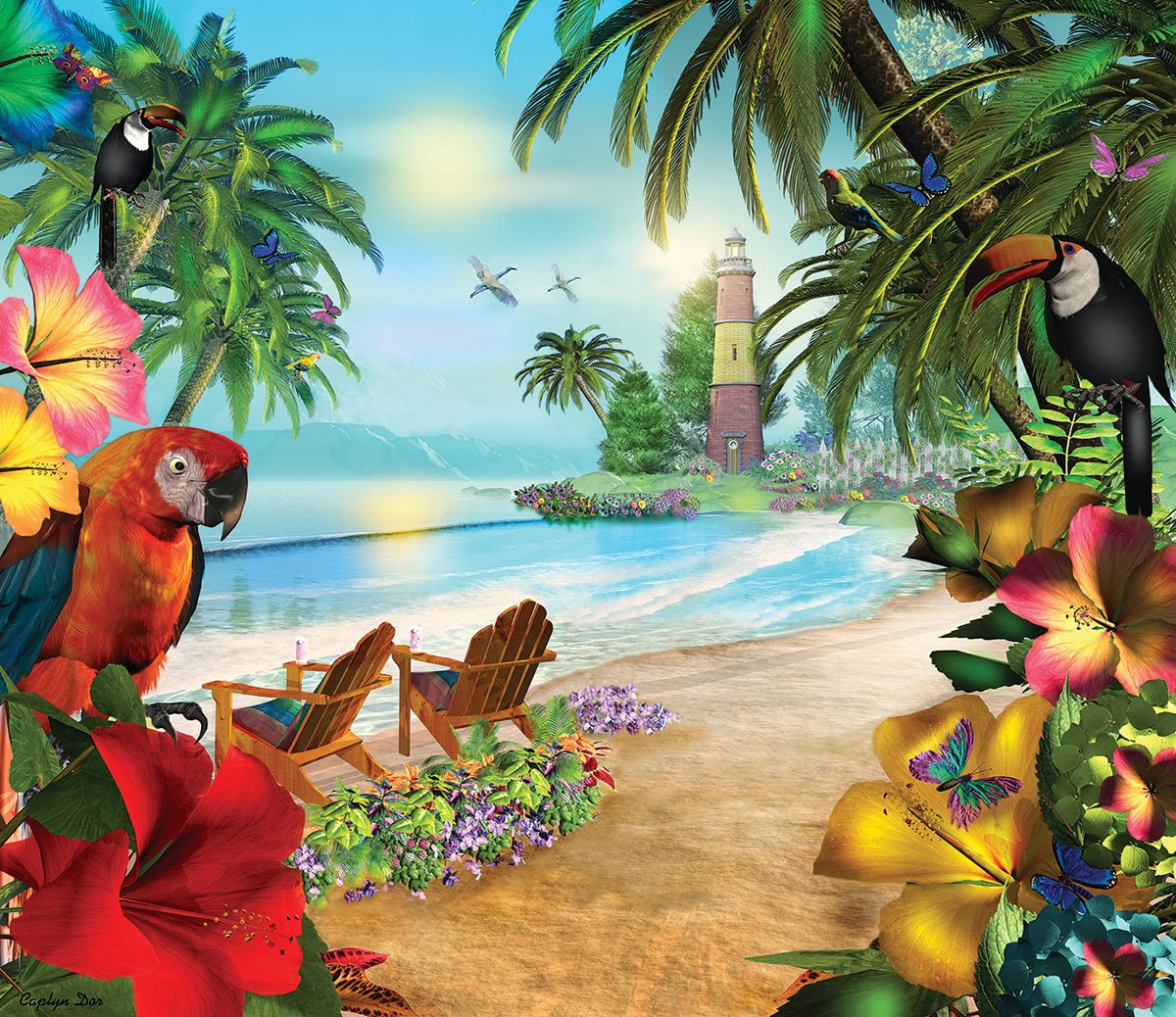Island of Palms - 550pc Jigsaw Puzzle By Sunsout  			  					NEW