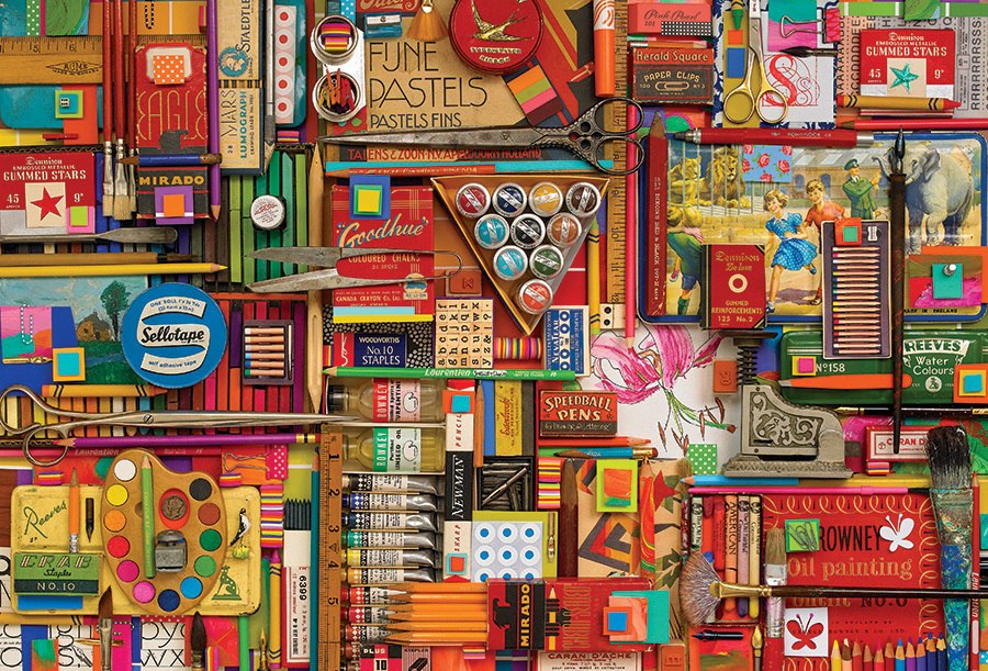 Vintage Art Supplies - 2000pc Jigsaw Puzzle by Cobble Hill
