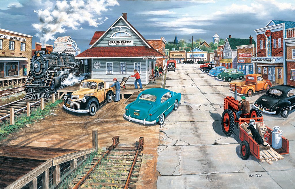 Tracking Memories on Main - 1000pc Jigsaw Puzzle by Sunsout
