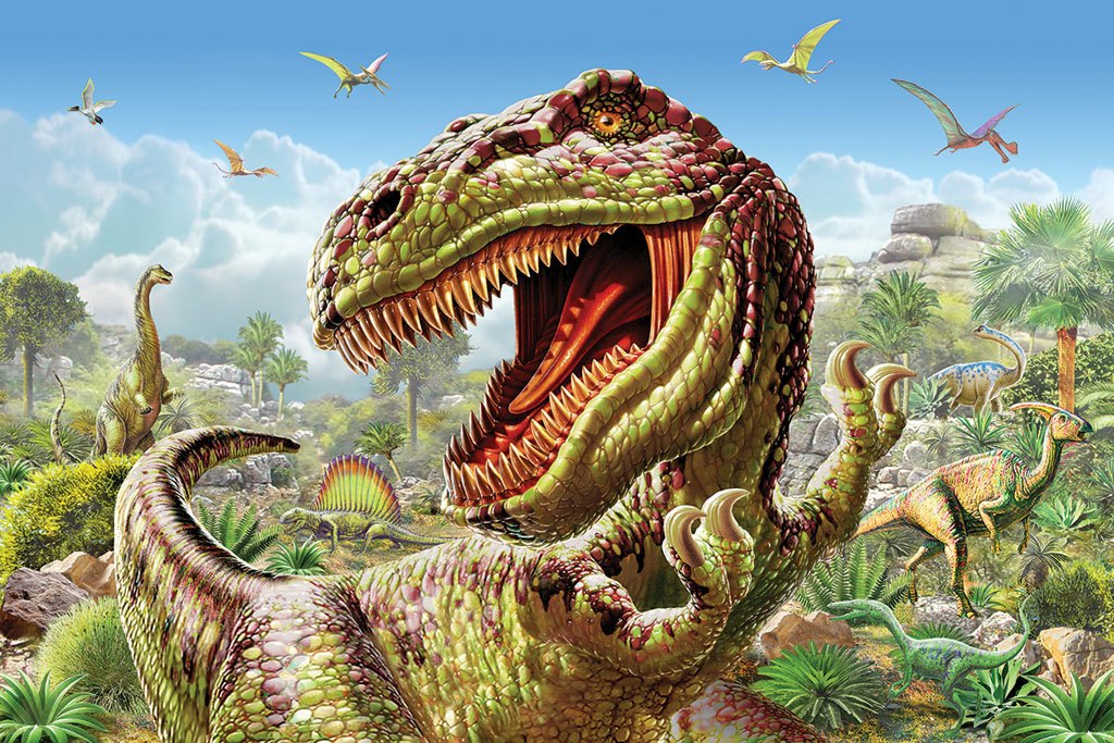 T-Rex and Dinosaurs - 60pc Jigsaw Puzzle By White Mountain