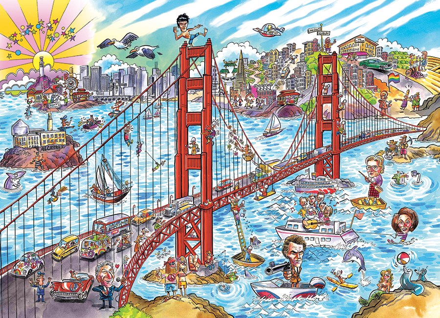 DoodleTown: San Francisco - 1000pc Jigsaw Puzzle by Cobble Hill