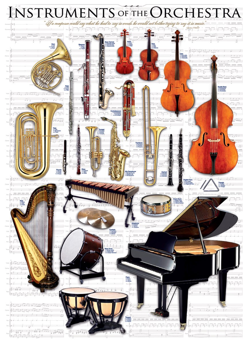 Instruments of the Orchestra - 1000pc Music Jigsaw Puzzle by Eurographics