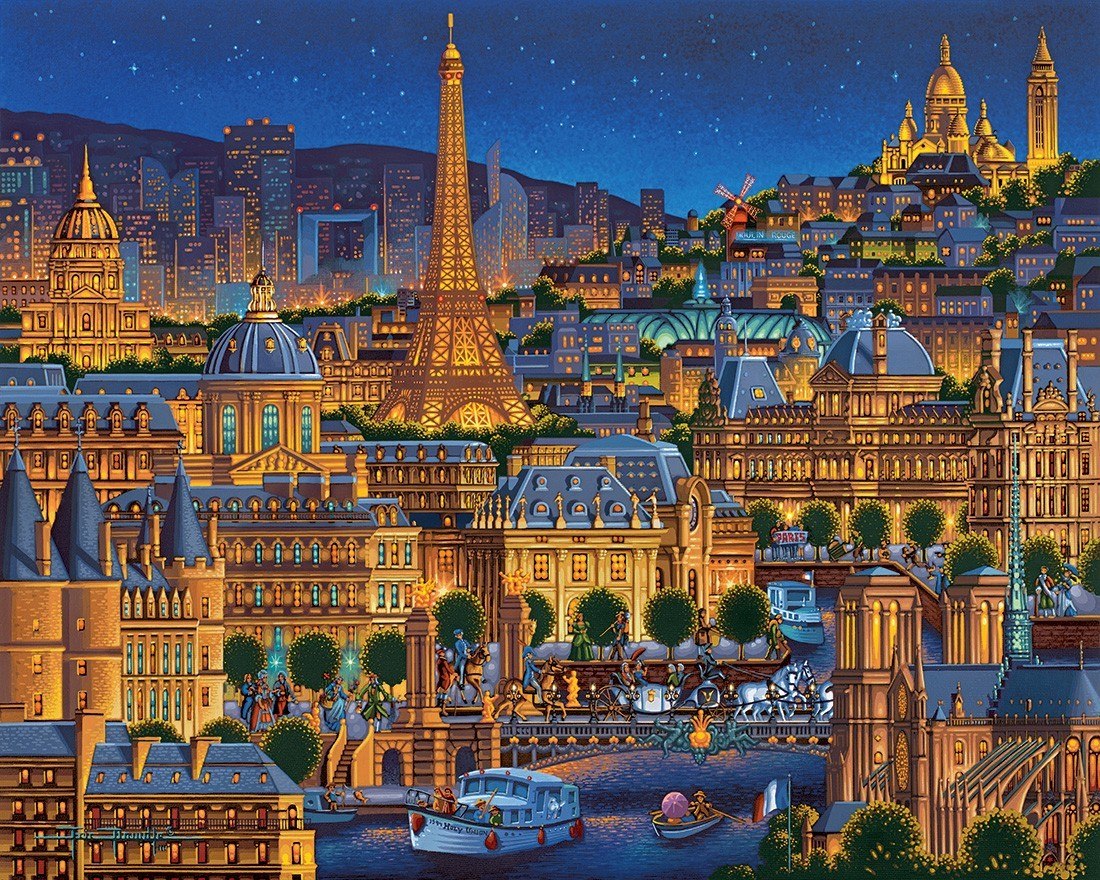Paris City of Lights - 1000pc Jigsaw Puzzle by Dowdle