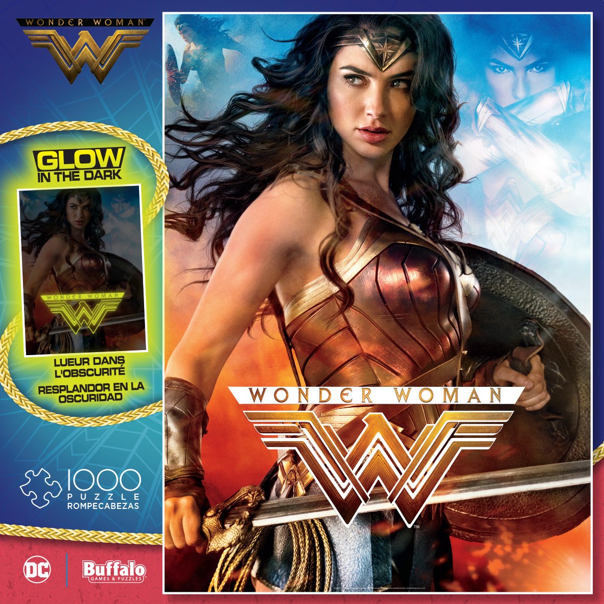 Wonder Woman - 1000pc Glow-in-the-Dark Jigsaw Puzzle By Buffalo Games - image 1