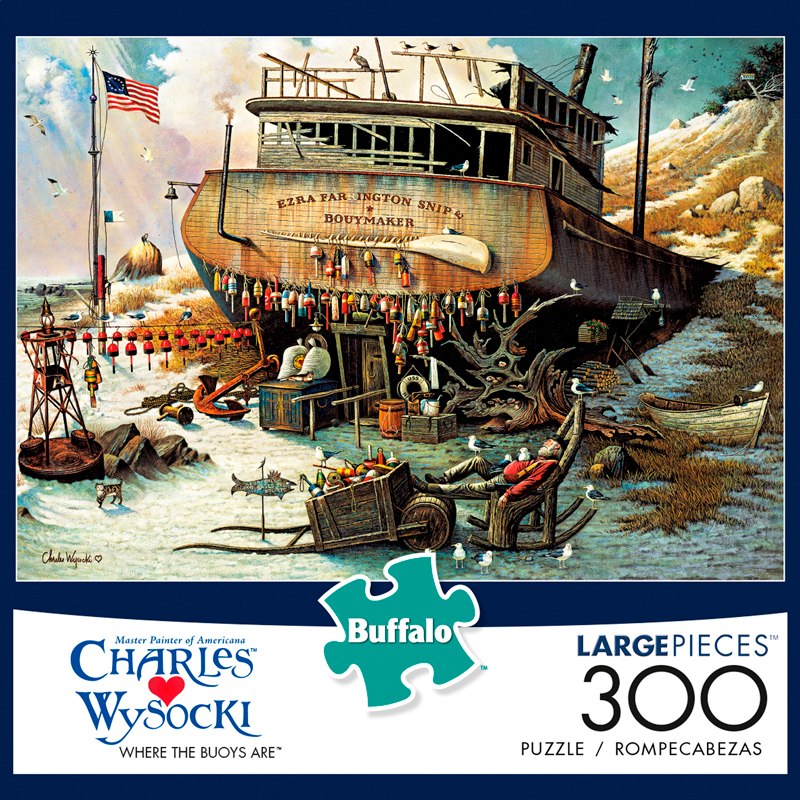 Charles Wysocki: Where the Buoys Are - 300pc Large Format Jigsaw Puzzle By Buffalo Games  			  					NEW - image 1
