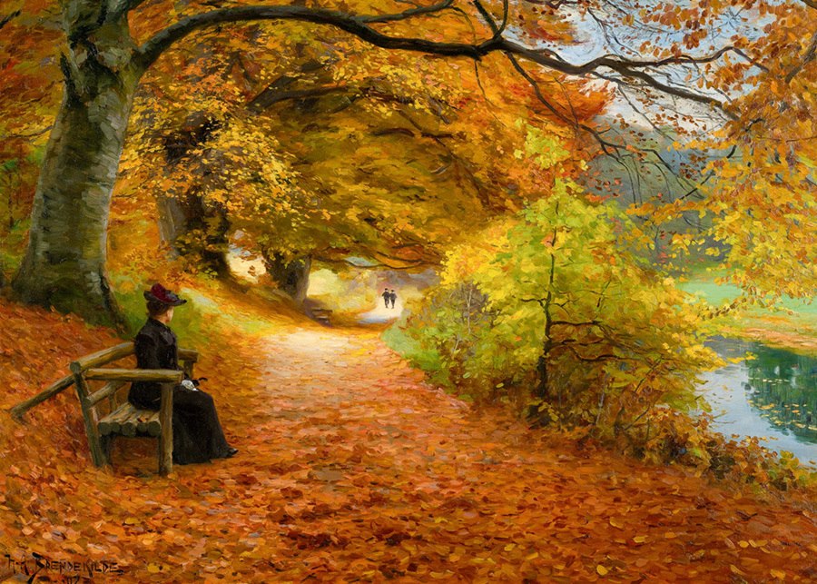 Brendekilde: A Wooded Path in Autumn - 1000pc Jigsaw Puzzle by D-Toys