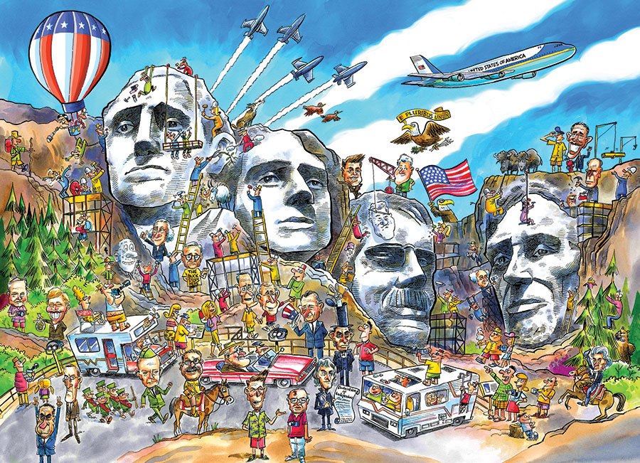 DoodleTown: Mount Rushmore - 1000pc Jigsaw Puzzle by Cobble Hill