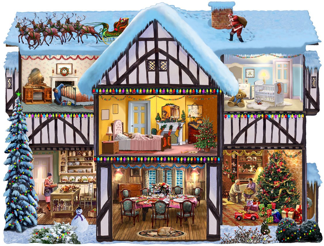 Christmas Eve - 1000pc Shape Jigsaw Puzzle by SunsOut
