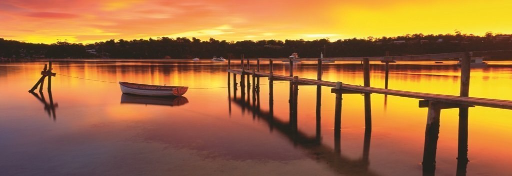 Merimbula w/ Puzzle Glue - 1000pc Panoramic Jigsaw Puzzle by Schmidt