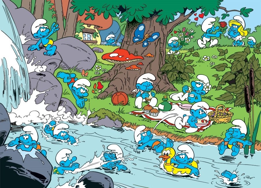The Smurfs: Smurfy Picnic - 350pc Family Jigsaw Puzzle by Cobble Hill