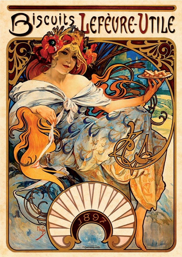 Biscuits Lefevre-Utile: Alfonse Mucha - 1000pc Jigsaw Puzzle by D-Toys