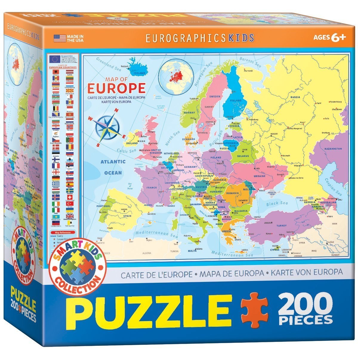 Map of Europe - 200pc Jigsaw Puzzle by Eurographics  			  					NEW