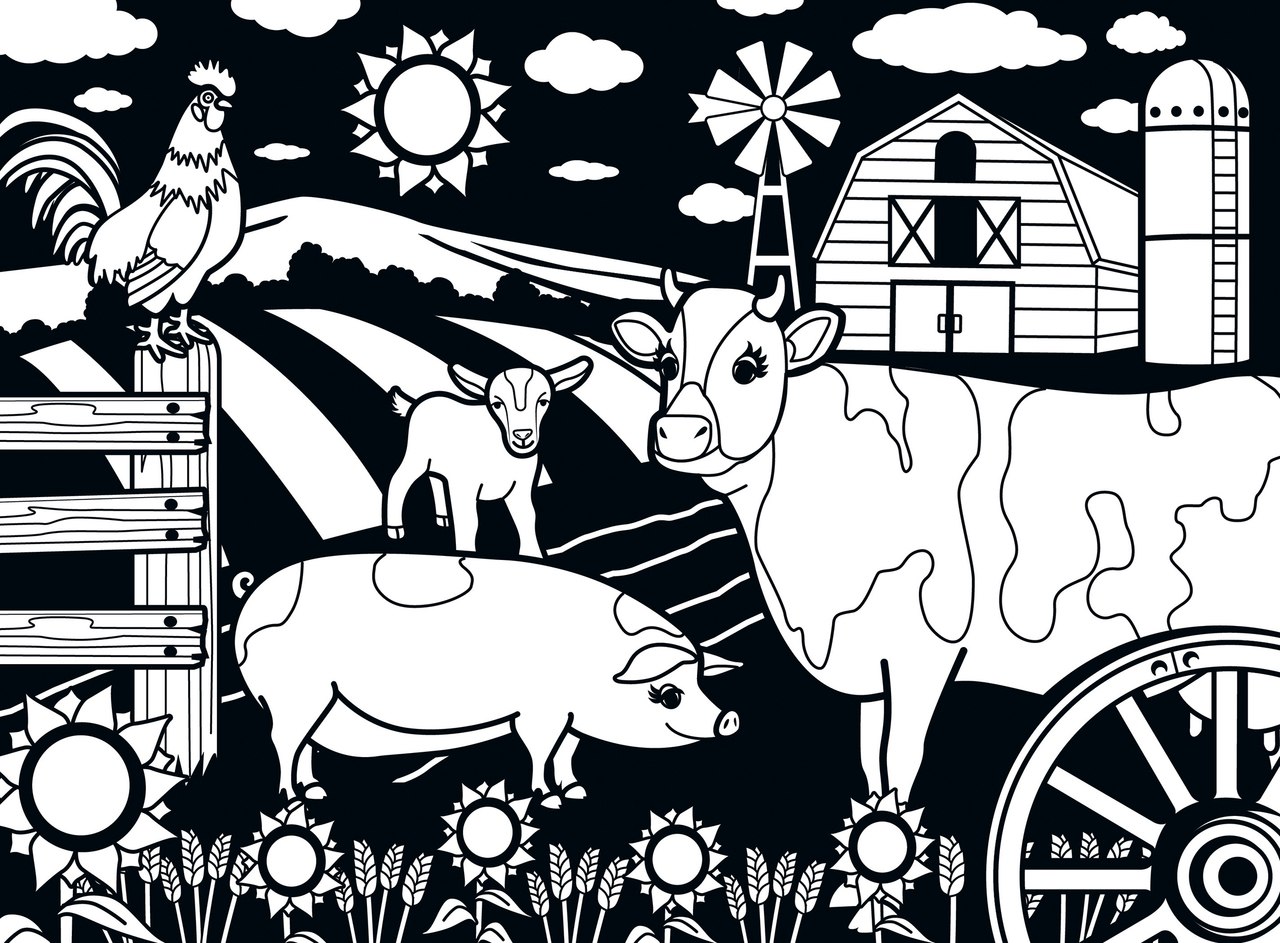 Farm - 60pc Coloring Jigsaw Puzzle by Masterpieces  			  					NEW
