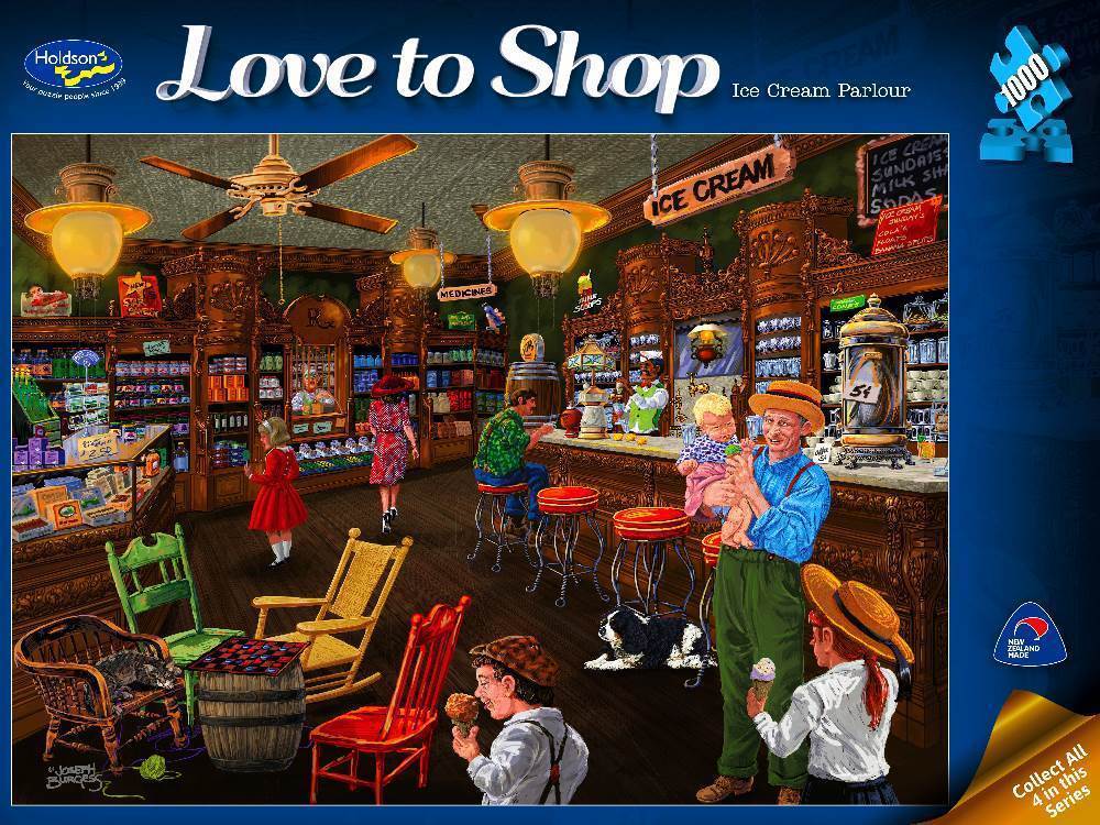 Love to Shop: Ice Cream Parlour - 1000pc Jigsaw Puzzle by Holdson  			  					NEW - image 1