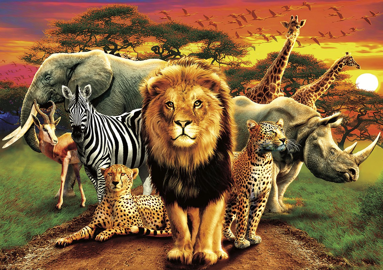 African Beasts - 500pc Jigsaw Puzzle By Buffalo Games