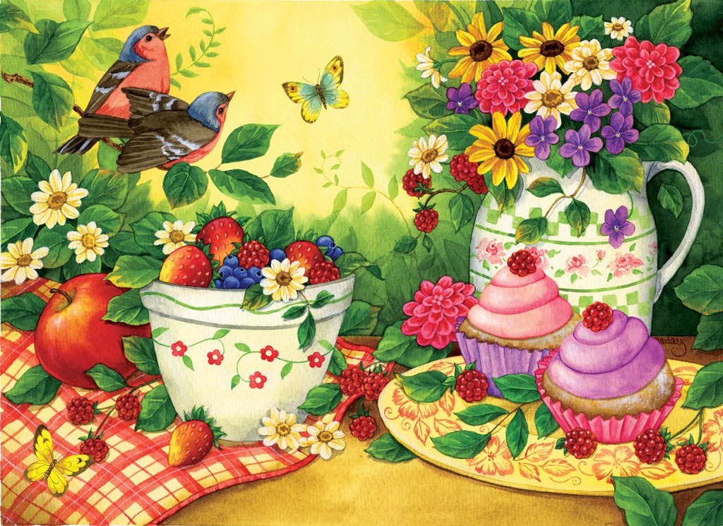 Cupcakes for Two - 500pc Large Format Jigsaw Puzzle By Sunsout