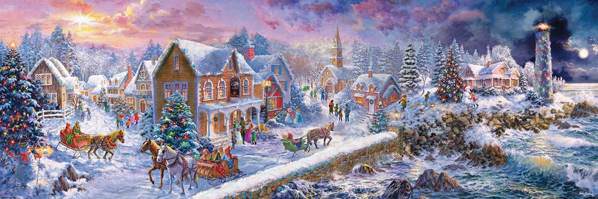 Holiday at Seaside - 1000pc Panoramic Jigsaw Puzzle by Eurographics  			  					NEW