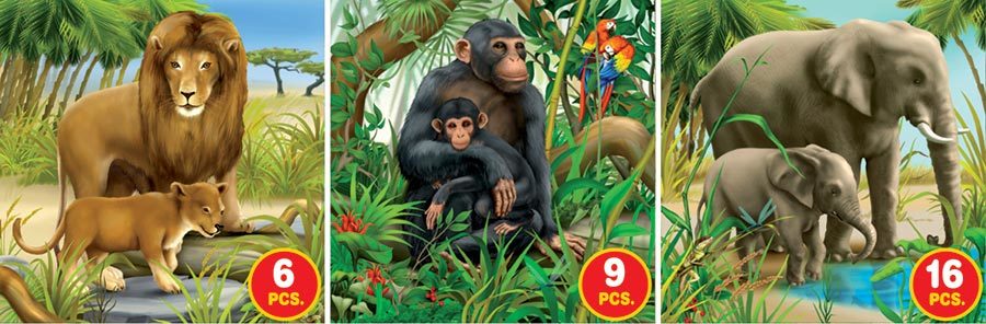 African Wildlife - 6pc, 9pc, 16pc Jigsaw Puzzle by D-Toys