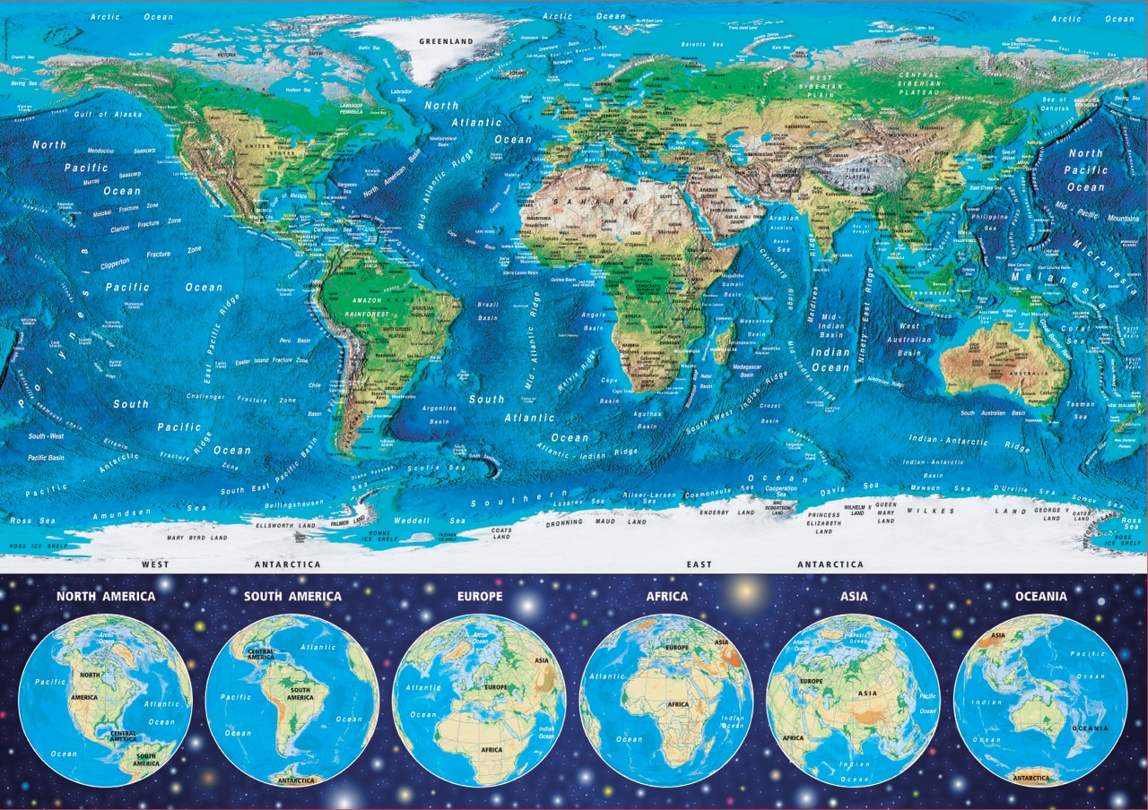 Neon World Map - 1000pc Jigsaw Puzzle by Educa