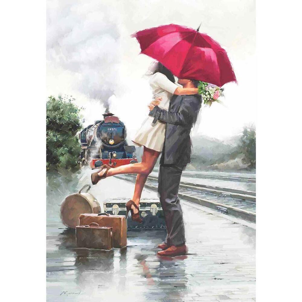 Couple On Train Station - 500pc Jigsaw Puzzle by Anatolian