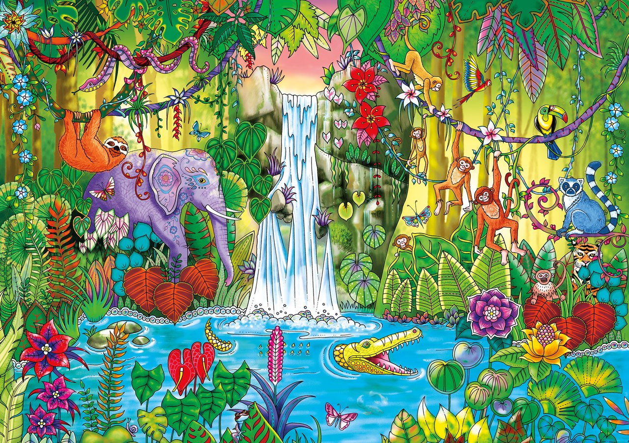 Magical Jungle:  Johanna Basford Wild Flowers - 500pc Jigsaw Puzzle By Buffalo Games