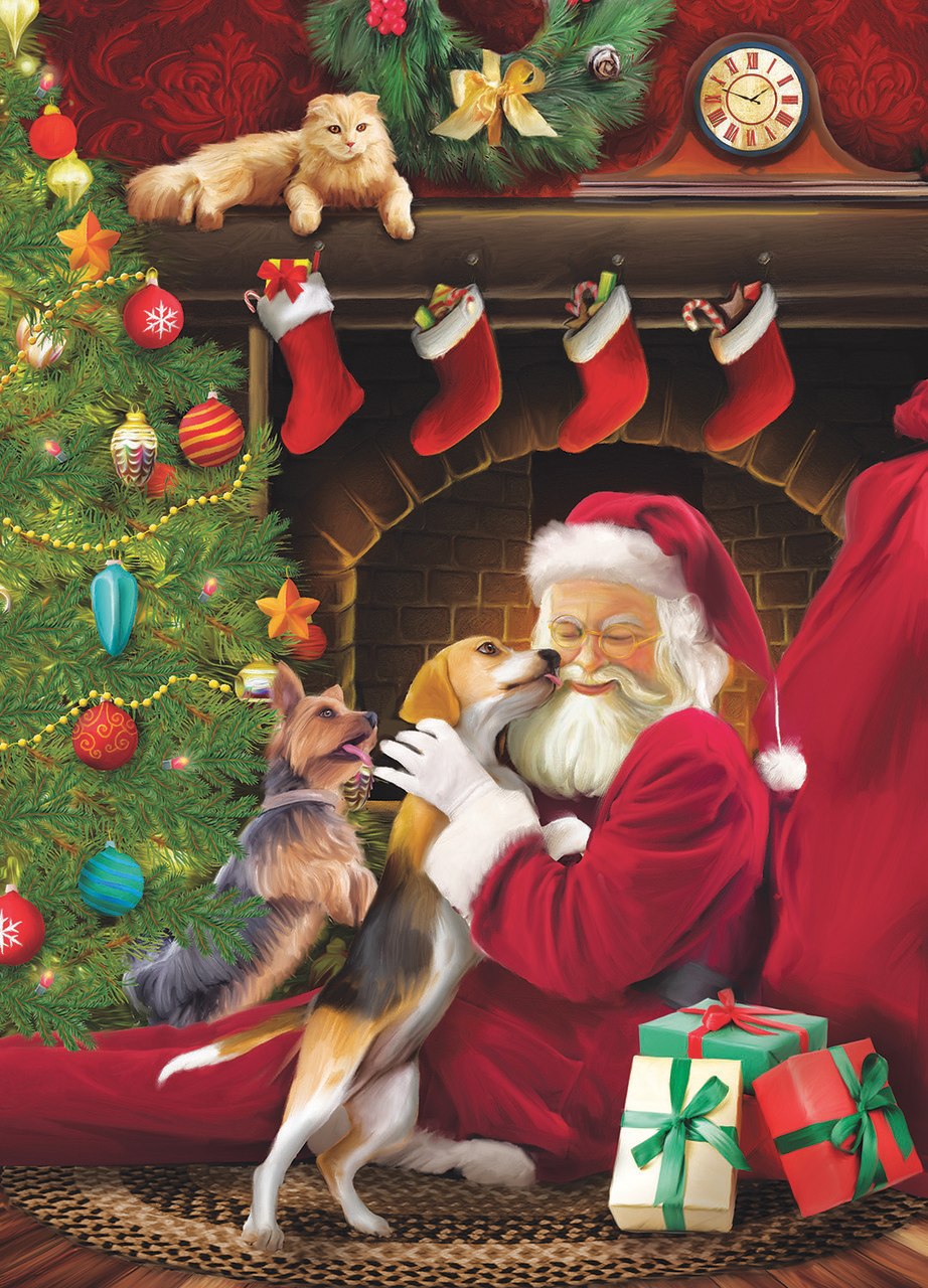 Santa's Kisses - 500+pc Jigsaw Puzzle by Sunsout  			  					NEW