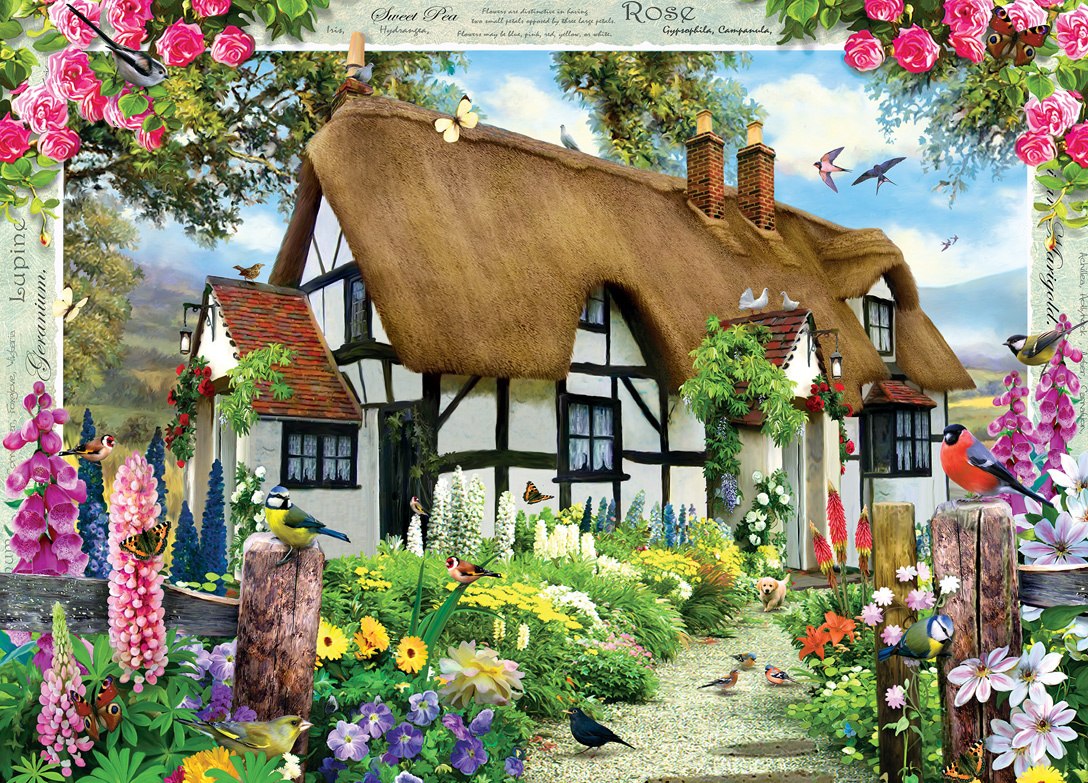 Rose Cottage - 1000pc Jigsaw Puzzle by Masterpieces